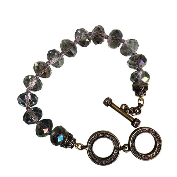 Heidi Daus Faceted Crystal Toggle Bracelet - Picture 1 of 7